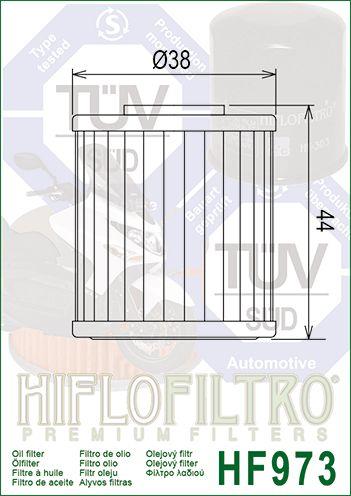 HiFlo Filters Oil Filter Hiflo HF973, Suzuki 16510-09j00