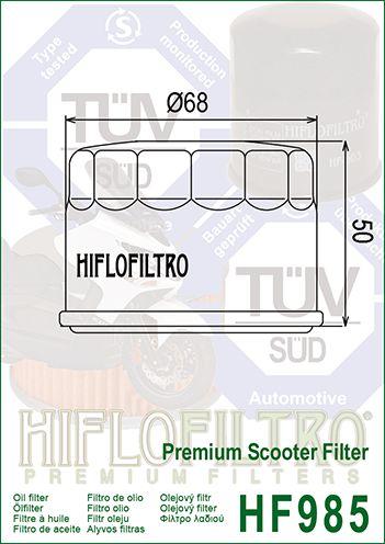 HiFlo Filters Oil Filter Hiflo HF985, Kymco 1541a-lba2-e00