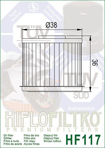 HiFlo Filters Oil Filter Hiflo HF117, Honda 15412-mgs-d21