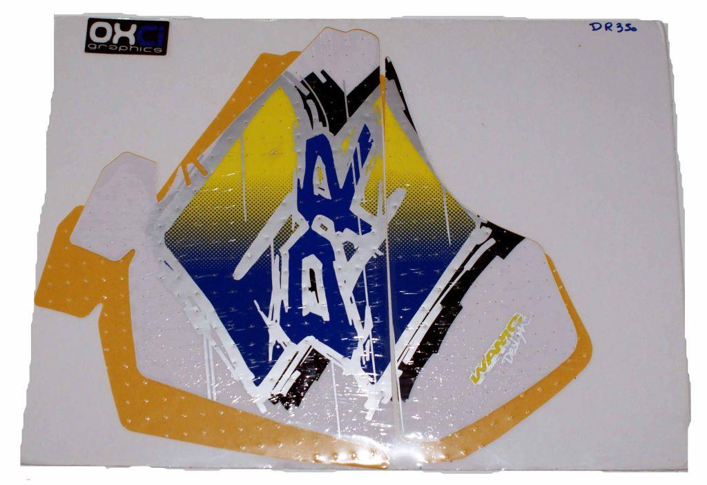 WAMC Decals 90-99 DR250/350 Blue Yellow, Decal Kit, Rad and Tank