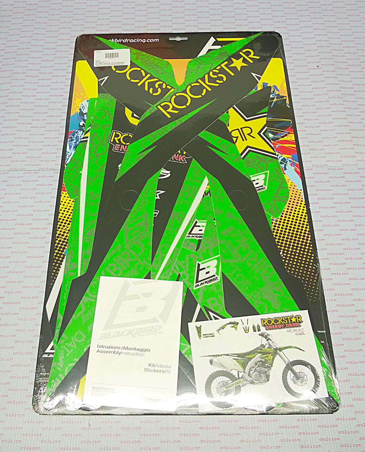 Blackbird Graphics 16-18 KX450F Rockstar Energy, Blackbird 2423l Decal Kit