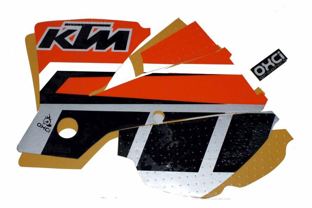 WAMC Decals 01-04 KTM MX Black/gold Wamc, Decal Kit, Rad and Tank