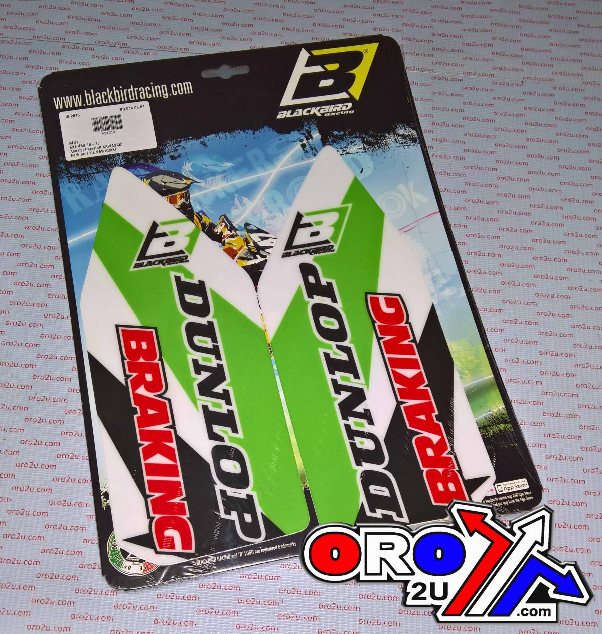 Blackbird Graphics 16-22 KX450F Fork Decals, Blackbird 5431n