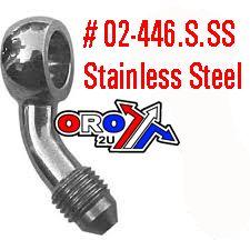 Tag-z M10 Banjo 45* Bend 3/8unf Gr, B594-03c Swage Crimp Fitting 600 Series -3, Goodridge / Stainless Steel