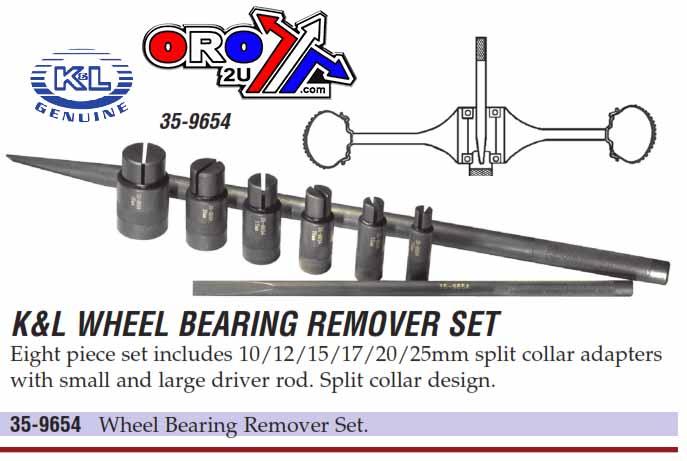 K&L Supply Bearing Remover Set 8 Pcs Kl, K&l 35-9654