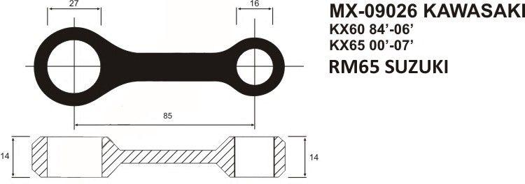Psychic Connecting Rod 84-18 KX 60 65, Psychic MX-09026 Kit RM60/65