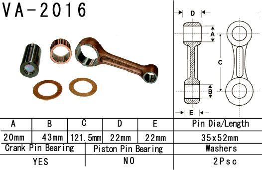 Vesrah Connecting Rod Kit YFM400, Vesrah Va-2016 Yamaha ATV