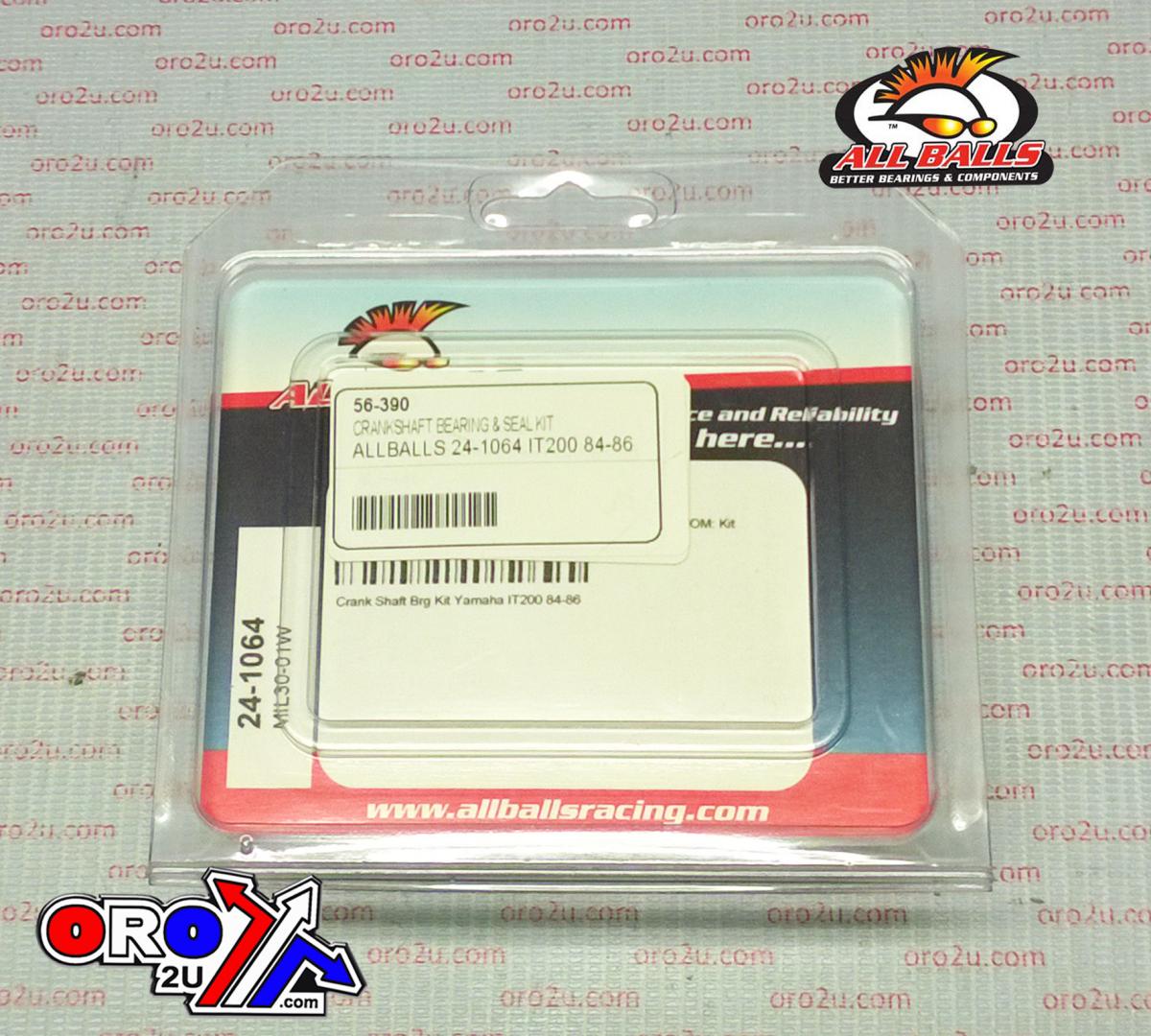 All Balls Racing Crankshaft Bearing & Seal Kit, Allballs 24-1064 IT200 84-86