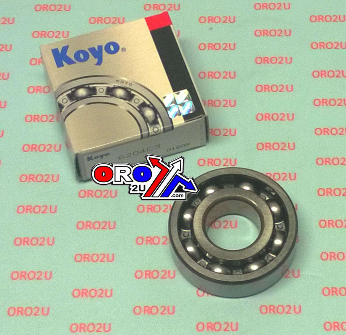Koyo Bearings Bearing 6204 C3 Open Koyo, Size 20x47x14, Made in Japan, 6204c3-koyo