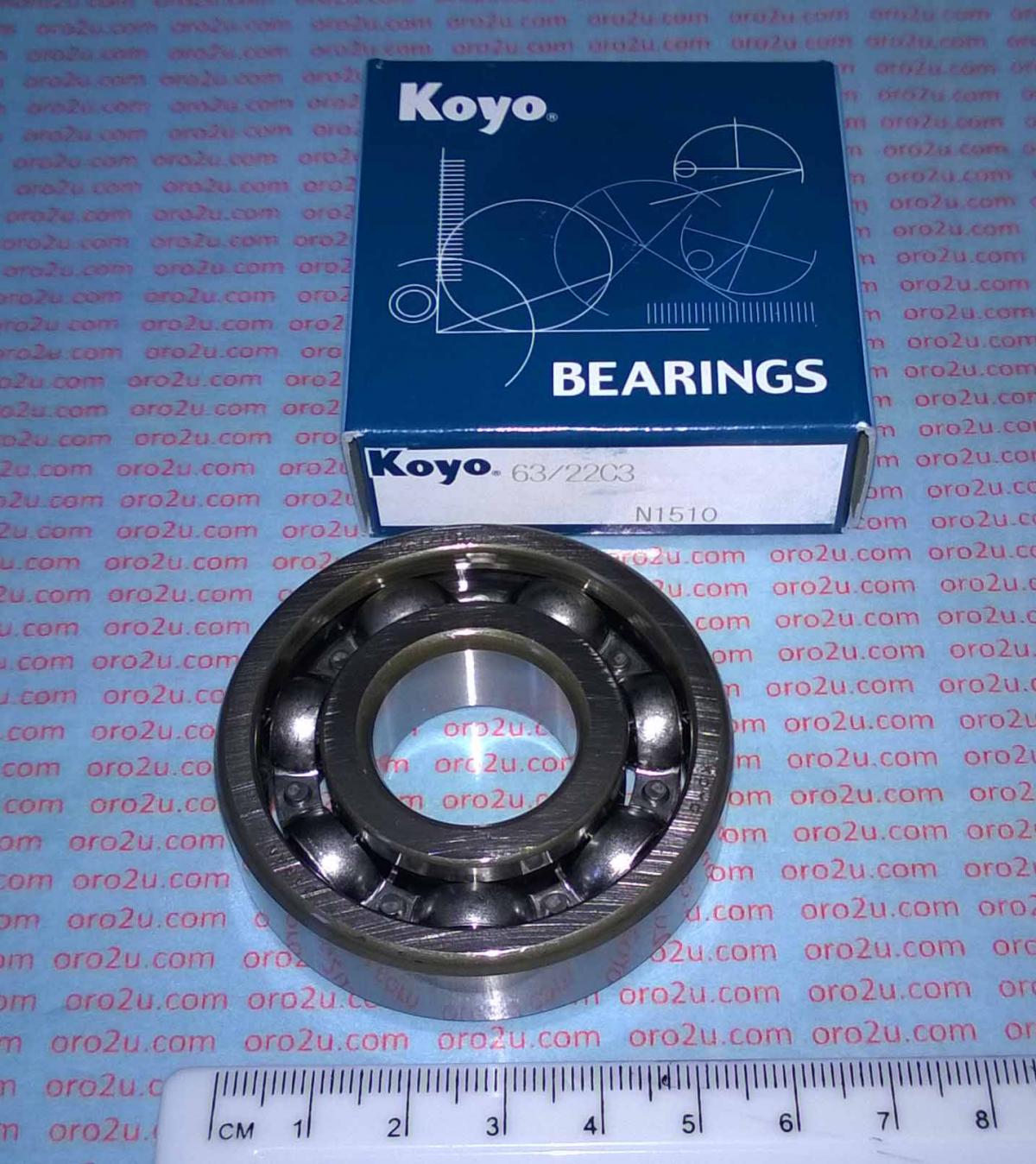 Koyo Bearings Bearing 63/22 C3 Koyo 22x56x16, Prox 23.6322c3, BEA077, Made in Japan