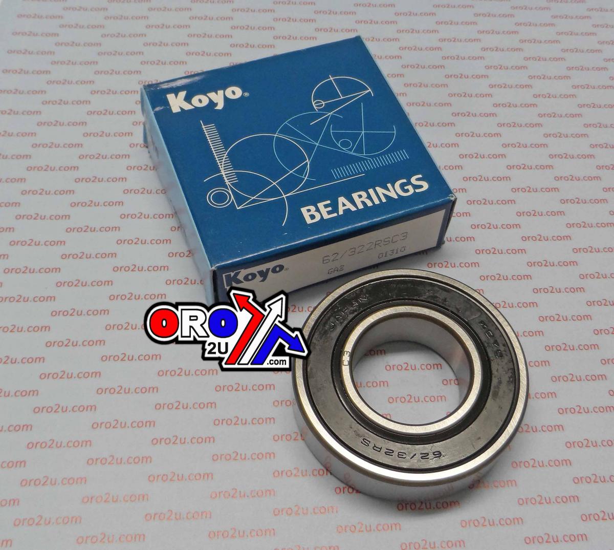 Koyo Bearings Bearing 62/32 C3 2rs Koyo, BEA168 Size 32x65x17mm