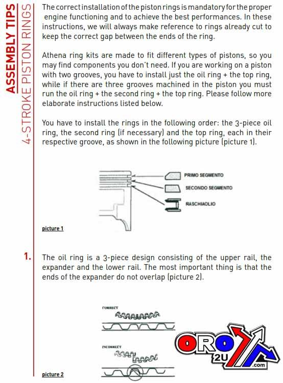 Athena Piston Rings Set 96mm, Athena S41316205