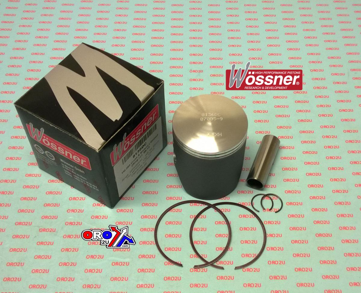 Wossner Piston 94-09 TM250 66.4 Domed, Wossner 8136dc Twin Ring