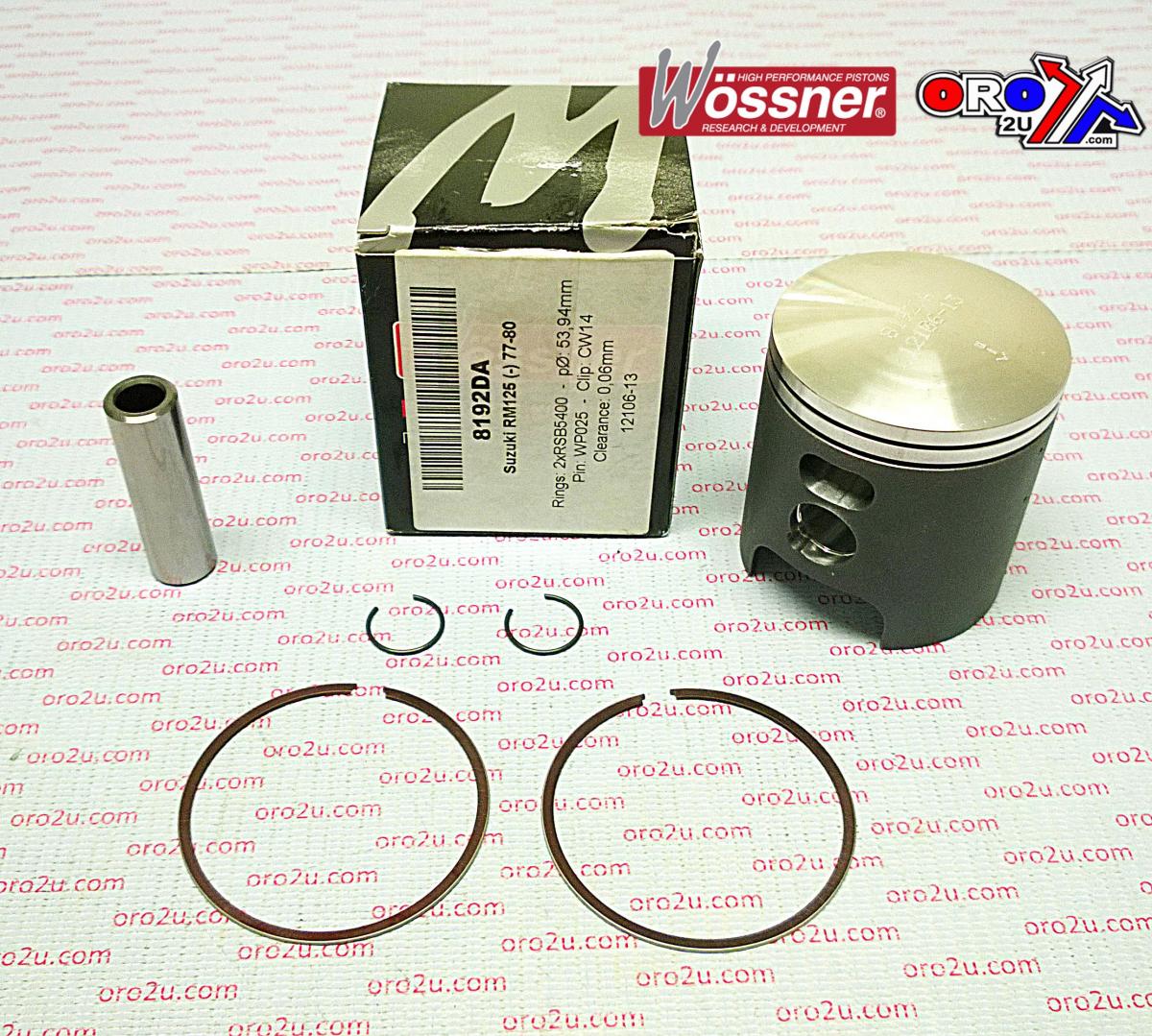 Wossner Piston Kit 77-80 RM125 55.00, Forged Wossner 8192d100
