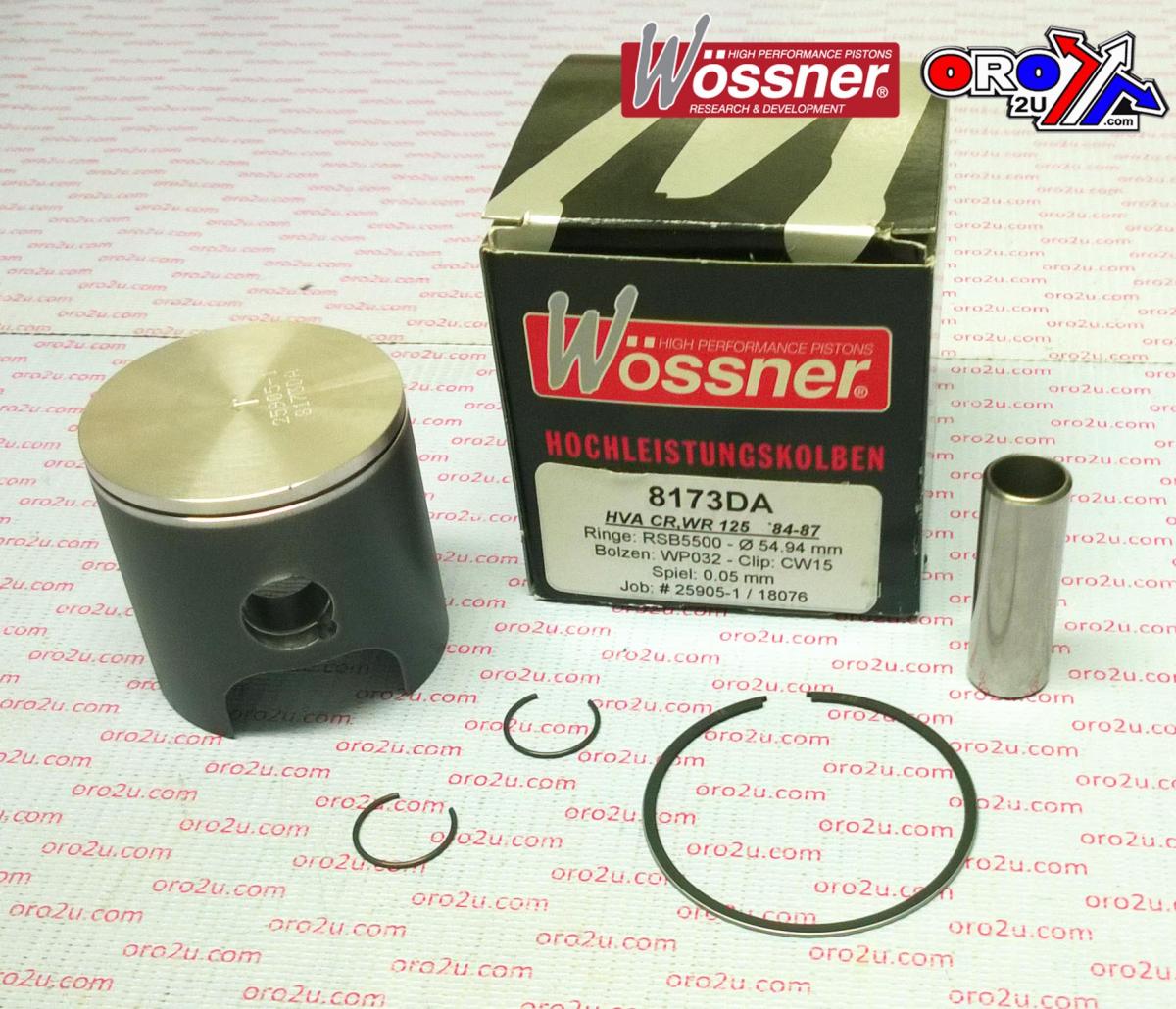 WOSSNER PISTON KIT HUSQVARNA 125 55.00, WOSSNER 8173DB 84-87 CR WR
