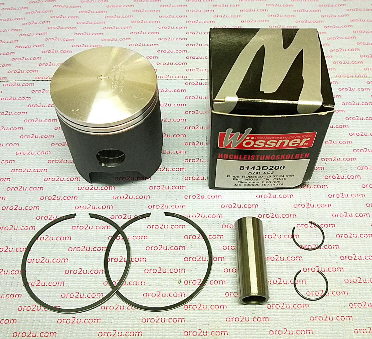Wossner Piston Kit KTM125 Lc2 57.50, Forged Wossner 8143d150