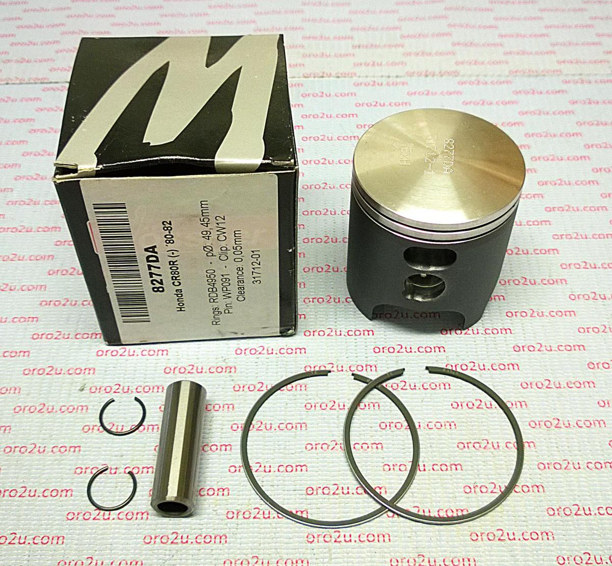 Wossner Piston Kit 80-82 CR80 50.00, Wossner 8277d050 Honda