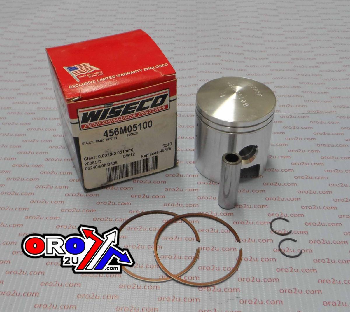 Wiseco Piston Kit 77-81 RM80 49.00, Wiseco 456m04900 Suzuki MX