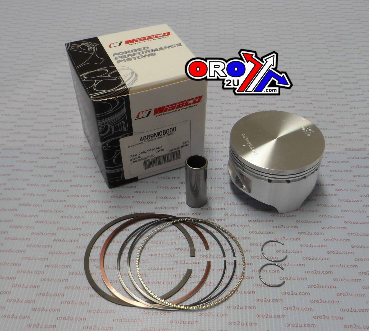 Wiseco Piston Kit 95-03 TRX400 86.00, Wiseco 4669m08600 Honda ATV