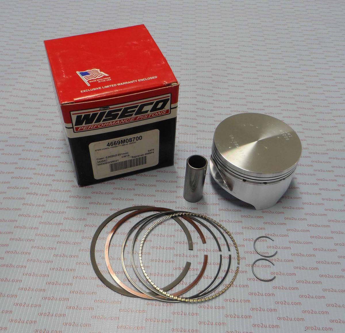 Wiseco Piston Kit 95-03 TRX400 87.00, Wiseco 4669m08700 Honda ATV