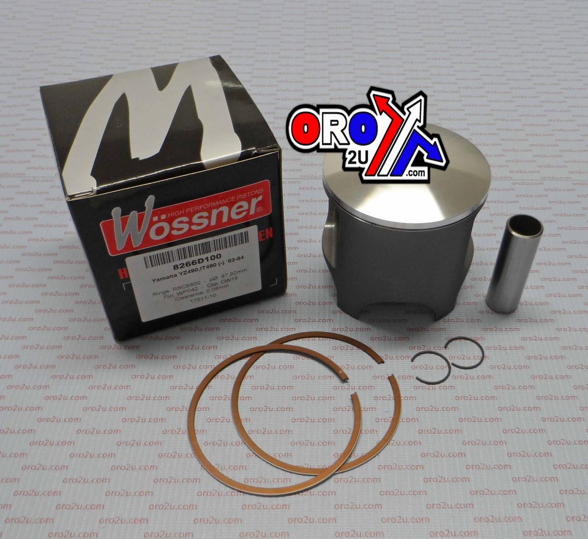 Wossner Piston Kit 82-84 YZ490 88.50mm, Forged Wossner 8266d150
