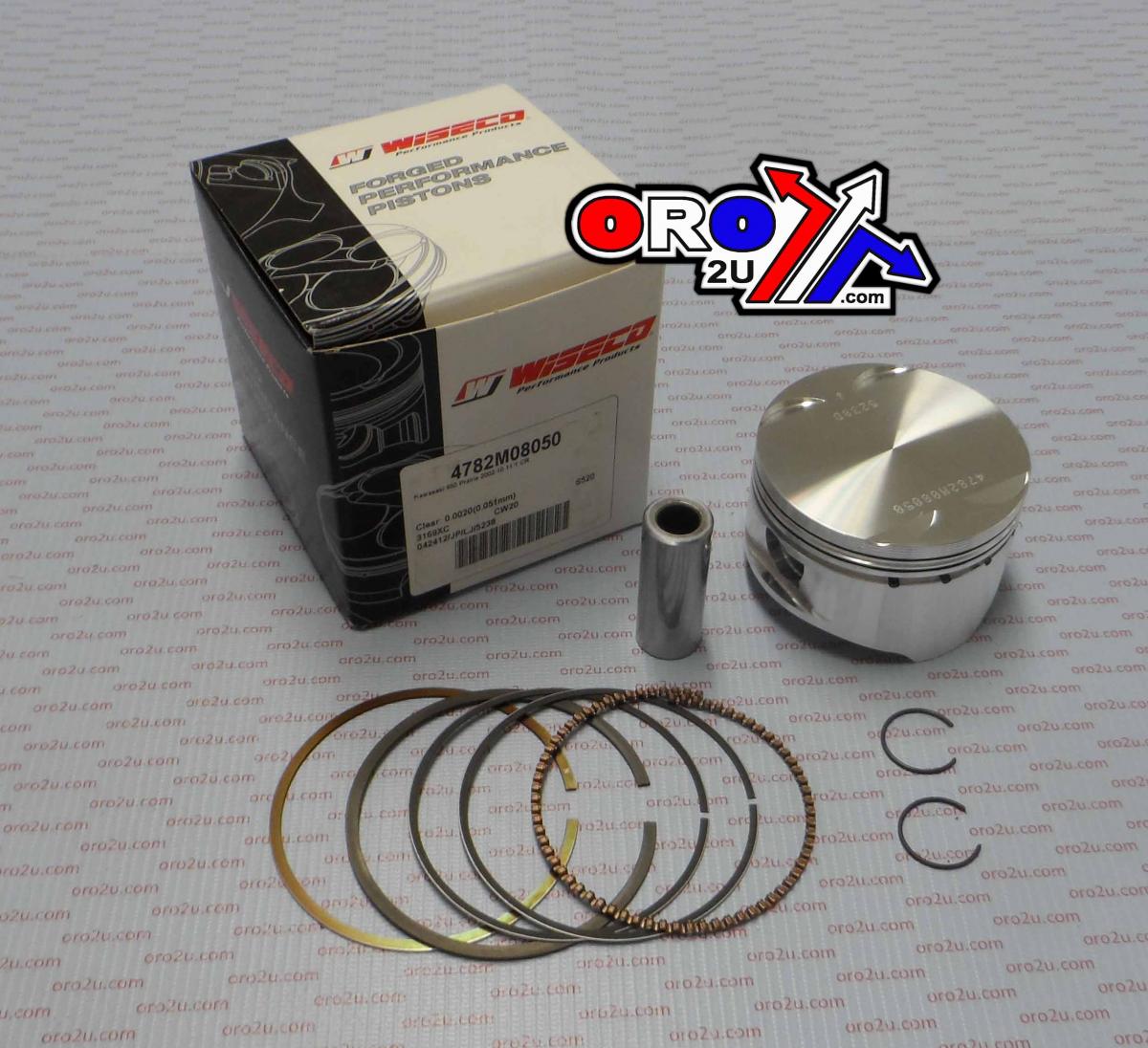 Wiseco Piston Kit 02-10 KVF650 80.50, Wiseco 4782m08050 Kawasaki ATV