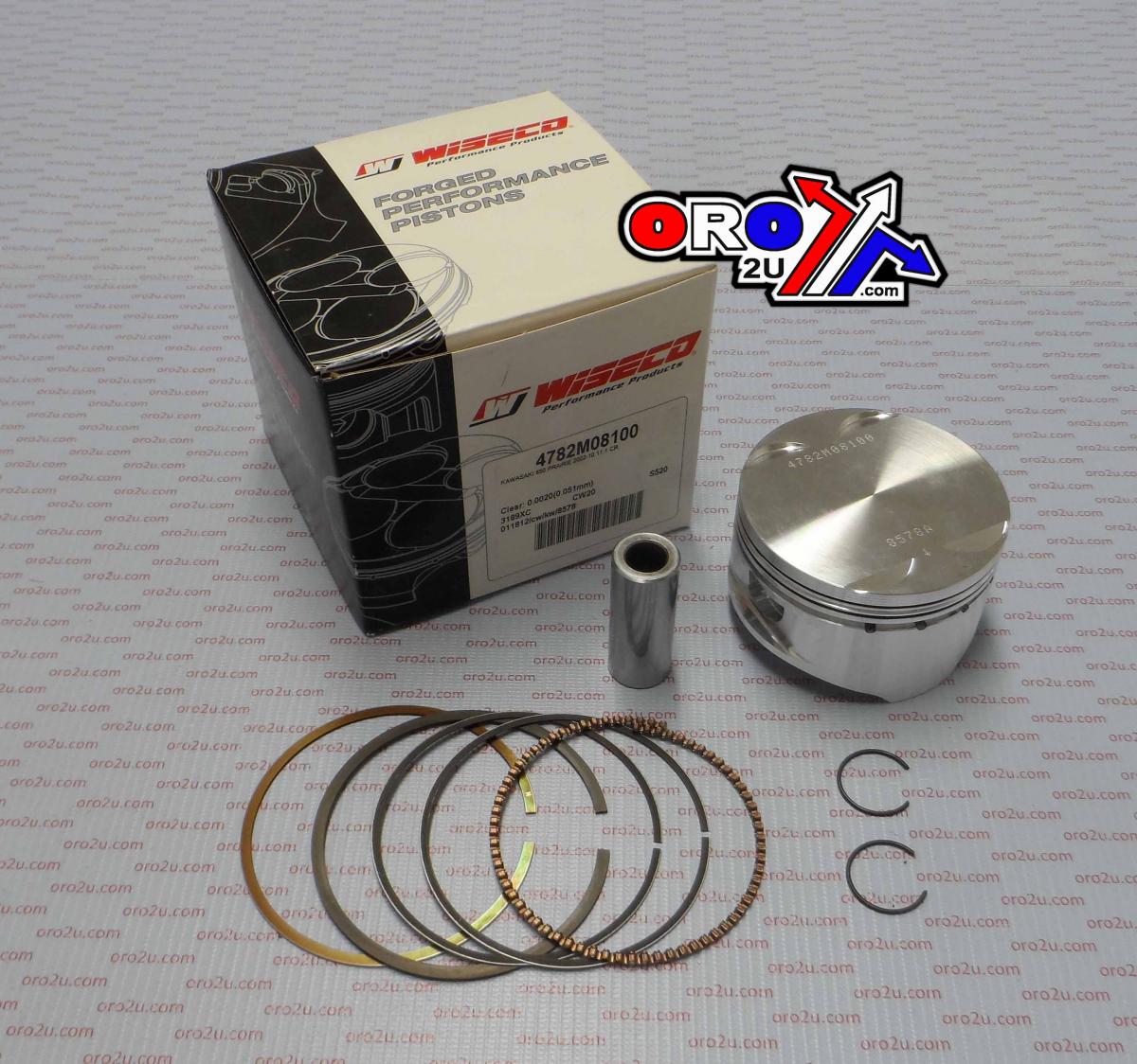 Wiseco Piston Kit 02-10 KVF650 81.00, Wiseco 4782m08100 Kawasaki ATV