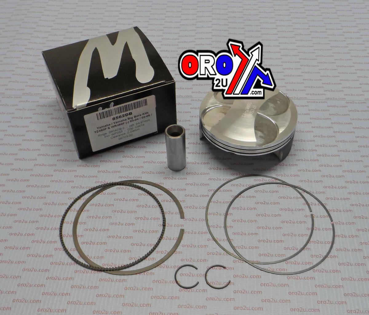 Wossner Piston Kit 03-04 YZF450 95 Hc, Forged Wossner 8570db