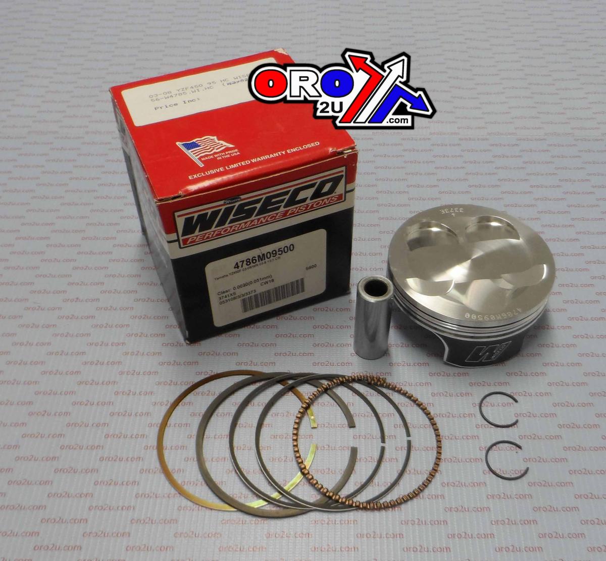 Wiseco Piston Kit 03-08 YZF450 95 Hc, Wiseco 4786m09500 Yamaha MX