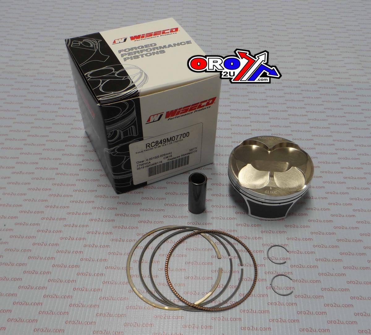 Wiseco Piston Kit 07-09 RMZ250 77.00, Wiseco Rc849m0770 Suzuki MX, Racers Choice