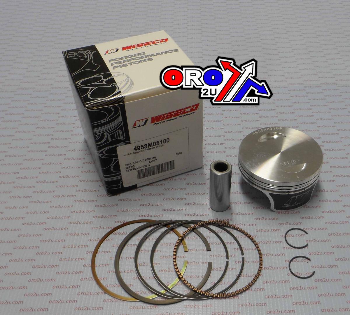 Wiseco Piston Kit 81.00 CR 11:1 2011 YFM250R 81mm, Wiseco 4958m08100 Yamaha ATV
