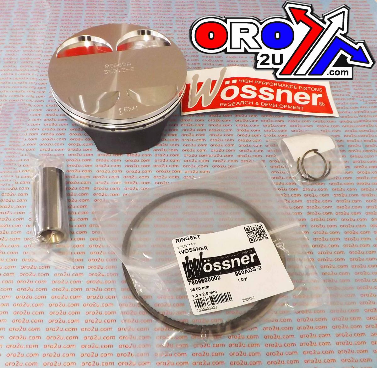 Wossner Piston Kit 13-17 RMZ450 96.00, Wossner 8886da Suzuki, 12111-28h30-0f0