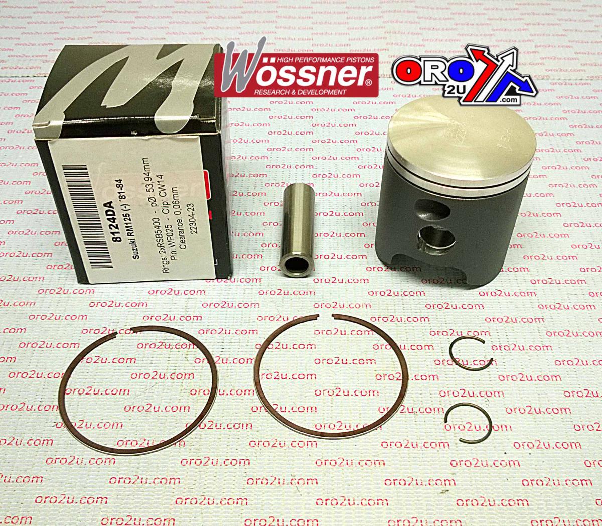 Wossner Piston Kit 81-84 RM125 54.00, Wossner 8124da Suzuki 12101-14840