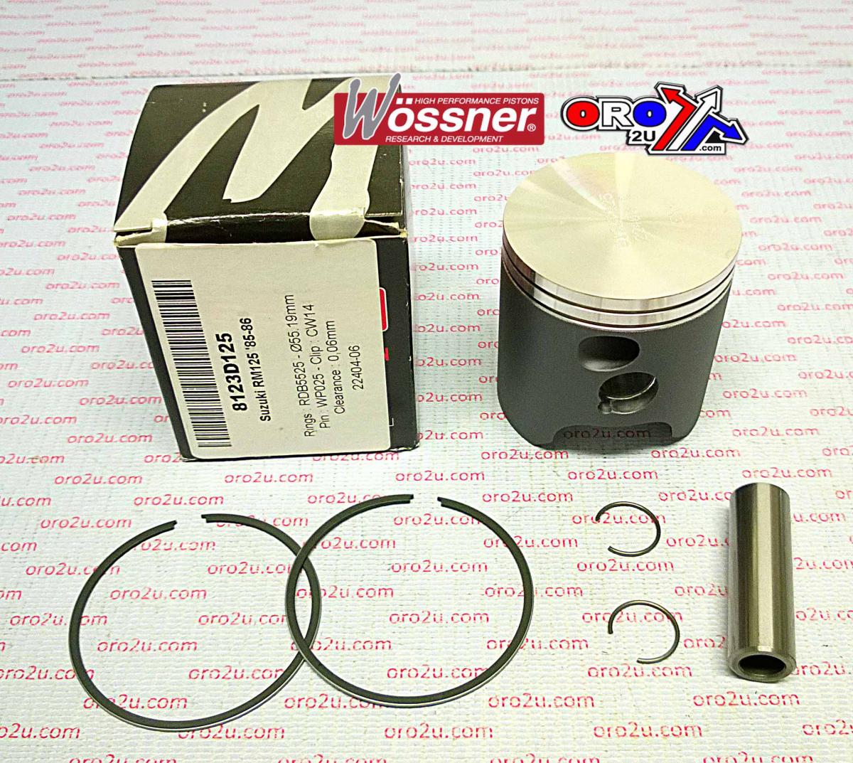 Wossner Piston Kit 85-86 RM125 55.50, Wossner 8123d150 Suzuki MX