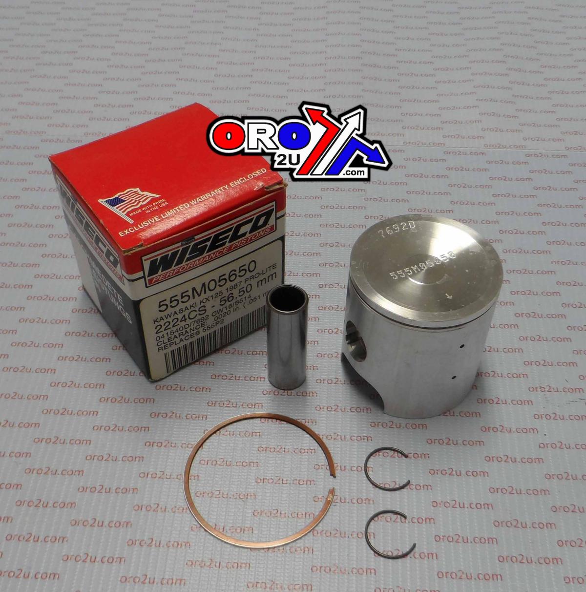 Wiseco Piston Kit 1987 KX125 56.50, Wiseco 555m05650