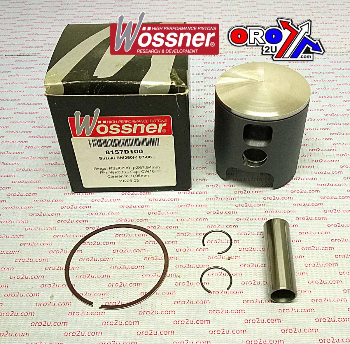 WOSSNER PISTON KIT 87-88 RM250 68.25, WOSSNER 8157D125 SUZUKI MX