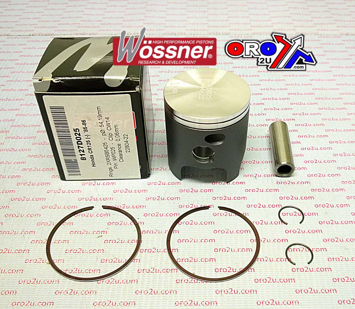 Wossner Piston Kit 85-86 CR125 55.25, Wossner 8127d125 Honda MX