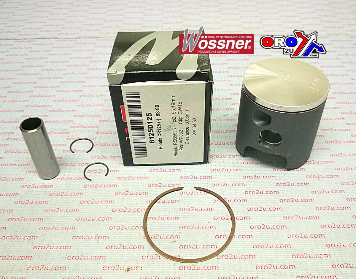WOSSNER PISTON KIT 88-89 CR125 55.25, WOSSNER 8125D125 HONDA MX