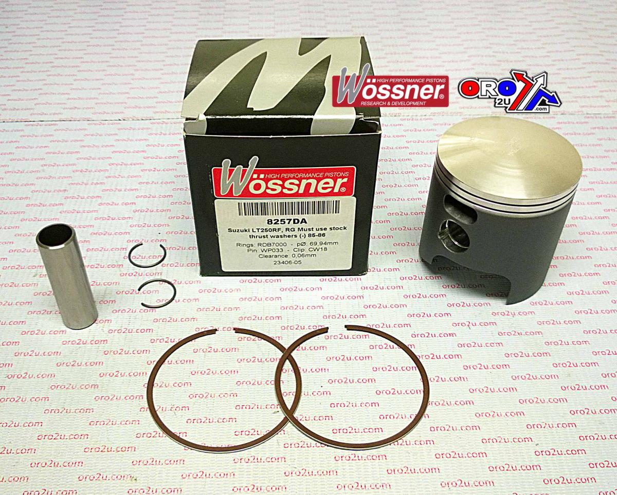 Wossner Piston Kit 85-86 LT250 70.00, Wossner 8257da Suzuki ATV, Must Use Stock Thrust Washers