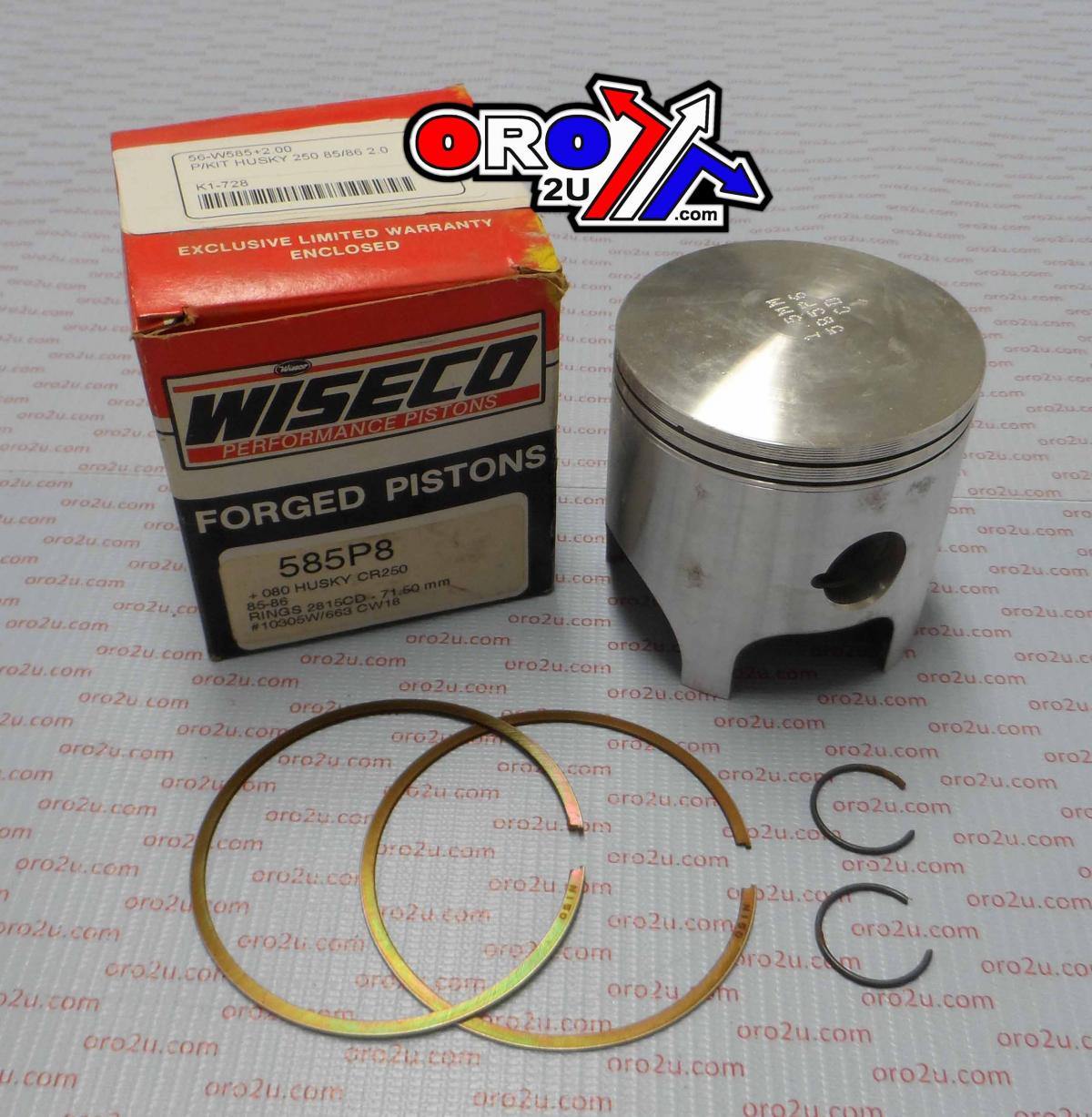 Wiseco Piston Kit Husky 250 85/86 2.0, Wiseco 585m07200