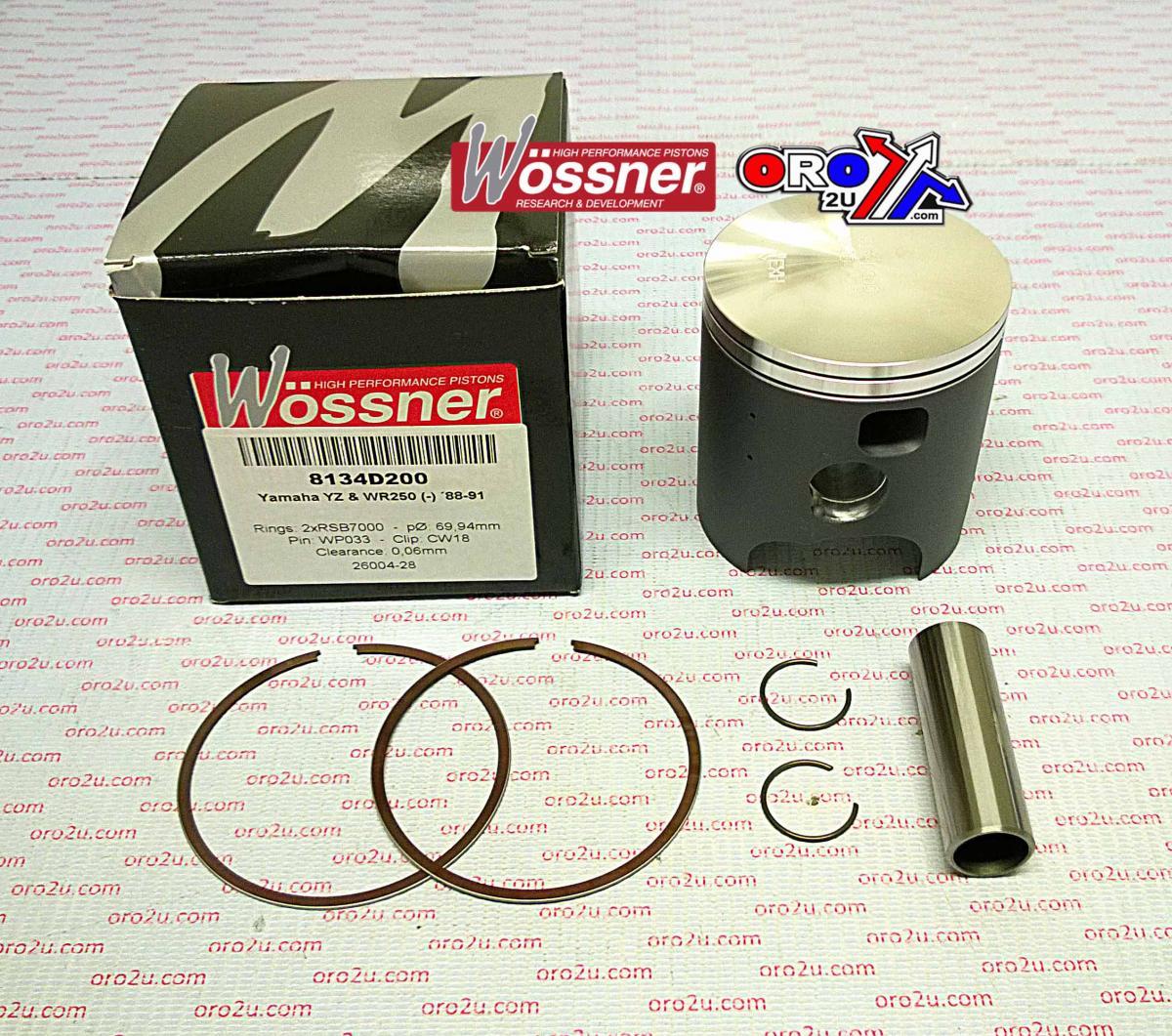 Wossner Piston Kit 88-91 YZ250 68.50, Wossner 8134d050 Yamaha MX