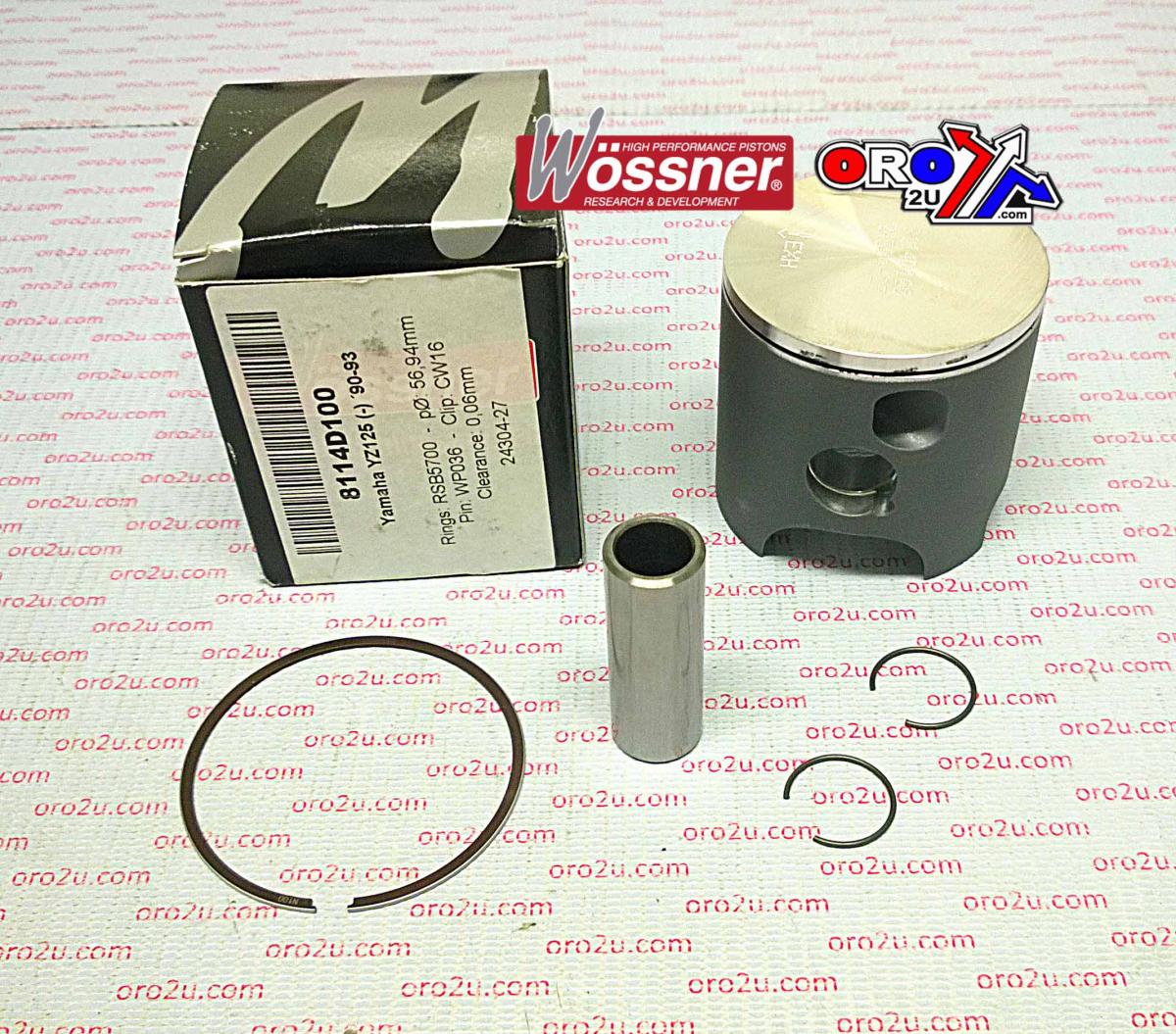 Wossner Piston Kit 90-93 YZ125 56.00 a, Wossner 8114da Yamaha MX 4db-11631-00-a0