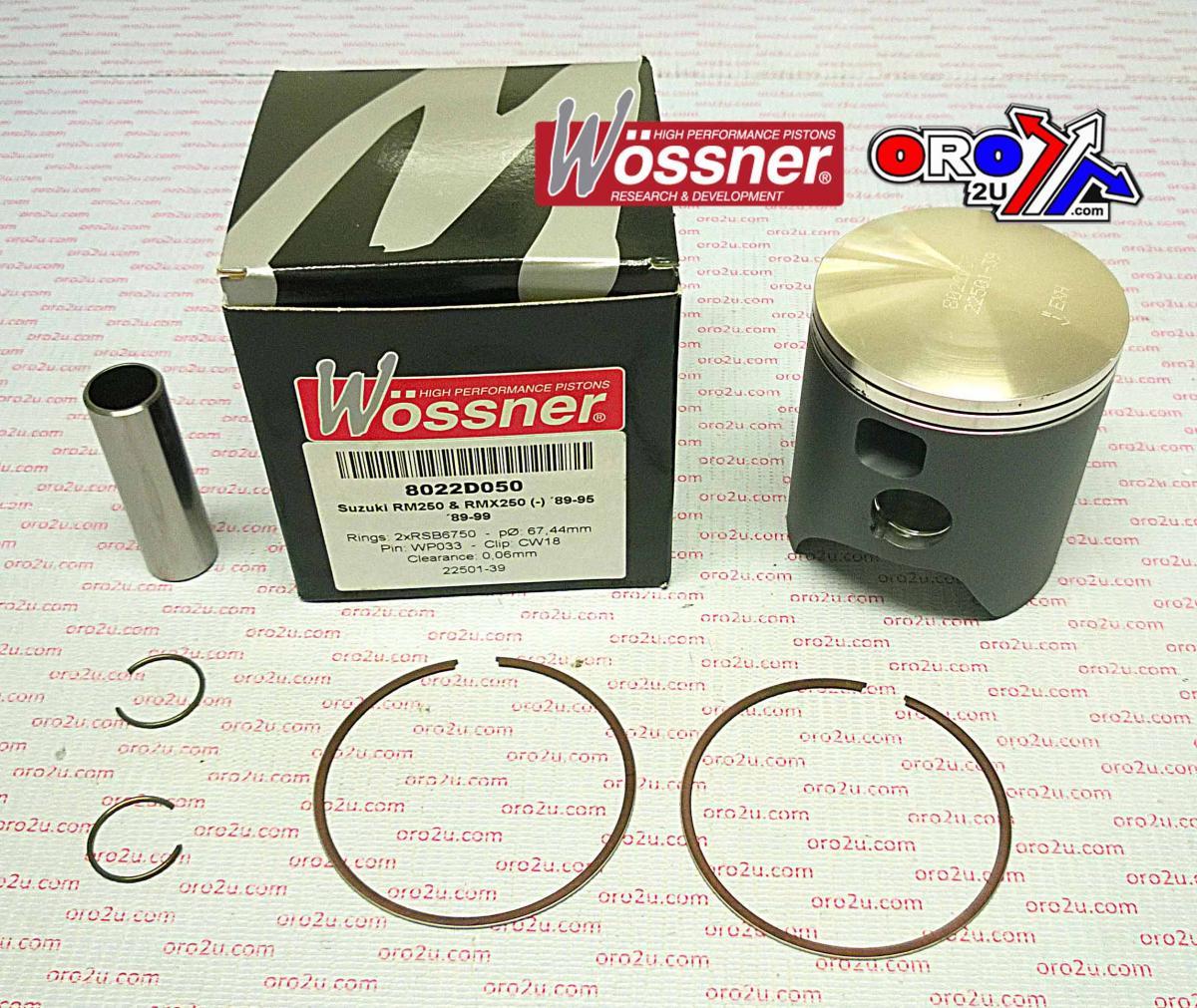 Wossner Piston Kit 89-95 RM250 67.50, Wossner 8022d050 Suzuki MX