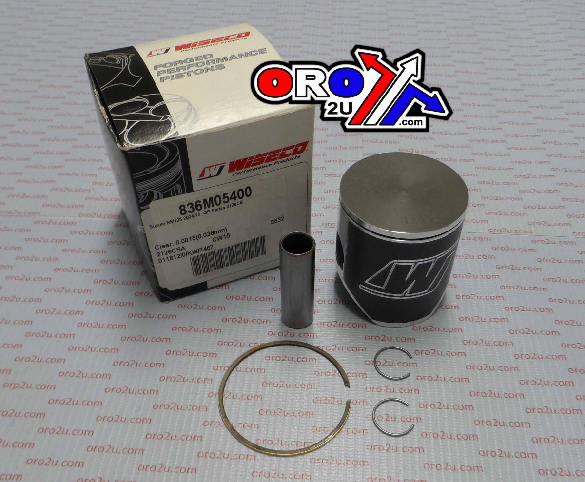 Wiseco Piston Kit 04-10 RM125 54.00, 01-06 SX125 54.00mm Piston Kit, Wiseco 836m05400 Racing Gp