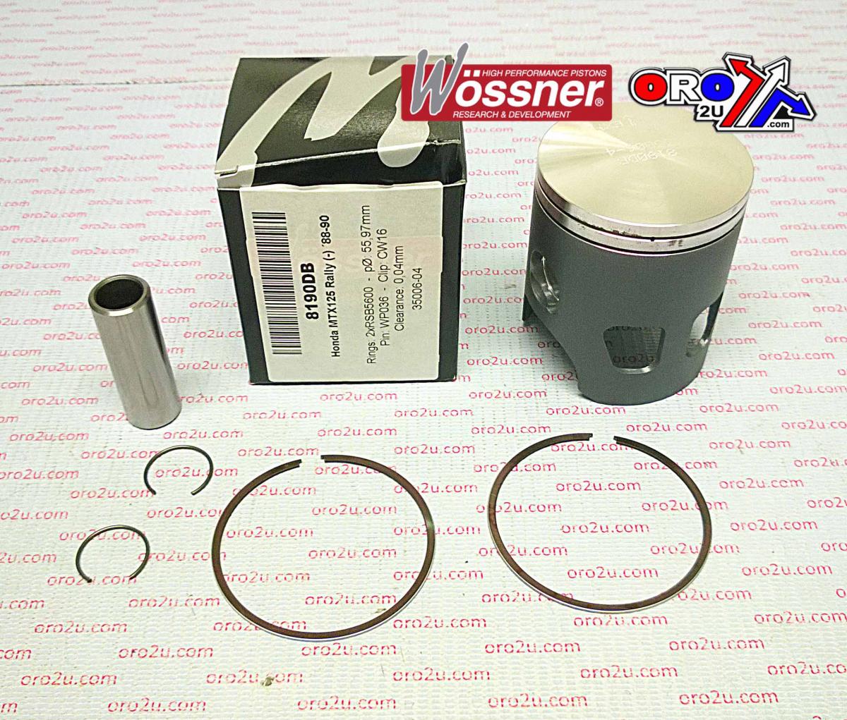 Wossner Piston Kit 88-90 MTX125 56.00, Wossner 8190da Honda Road