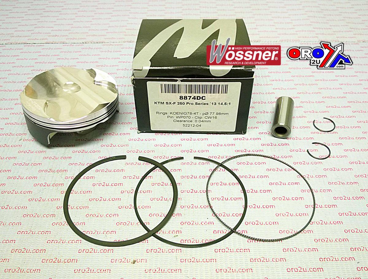 Wossner Piston Kit 13-16 SXF250 78mm C, Wossner 8874dc Hc KTM
