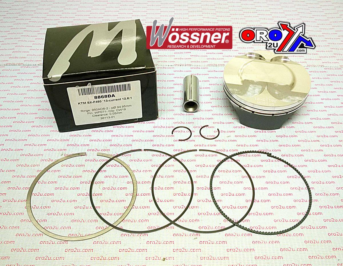 Wossner Piston Kit 13-18 SXF450 95mm, High Compression, Wossner 8873dc KTM