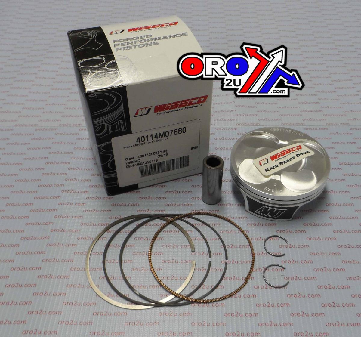 Wiseco Piston Kit 14-15 CRF250 13.5, Wiseco 40114m07680 Armor Glide, Bore Size 76.80mm