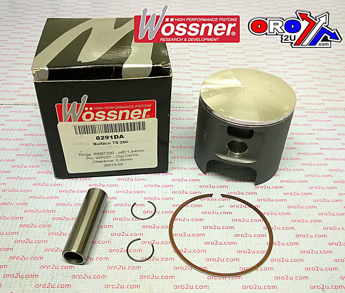Wossner Piston Kit Bultaco TS250 72.50, Wossner 8291d050