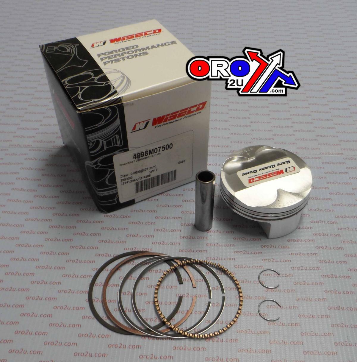 Wiseco Piston Kit 04-07 Cbr1000rr 75, Wiseco 4898m07500 Road Honda